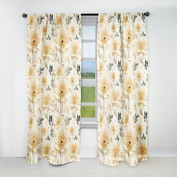 Designart "Carnation Cosmos IV" Floral Blackout Curtain Single Panel