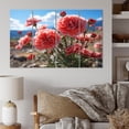 thumbnail image 1 of Designart "Carnations landscape Vibrant II" Floral Metal Wall Décor Set, 1 of 5