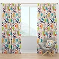 thumbnail image 1 of Designart 'Carnival Icons & Objects With Celebration Pattern' Modern Blackout Curtain Panel, 1 of 4