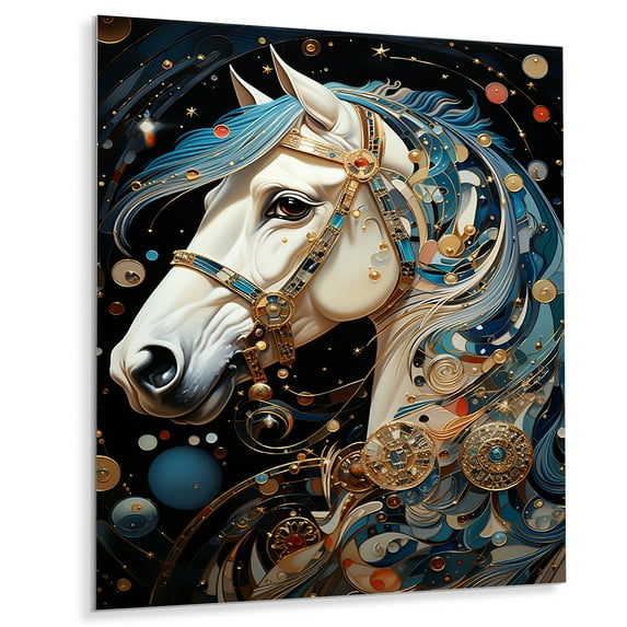 Designart "Carousel Whirling Wonder Painting II" Cityscapes Metal Wall Art Prints