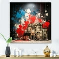thumbnail image 1 of Designart "Castle Street Art in France" Abstract Wall Art - Glam Red Street Art Hallway Wall Art Decor, 1 of 6