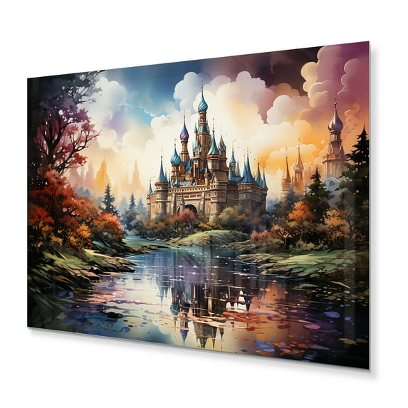 Designart "Castle Tapestry Castle Magic wall decor" Architecture Metal Wall Art Prints