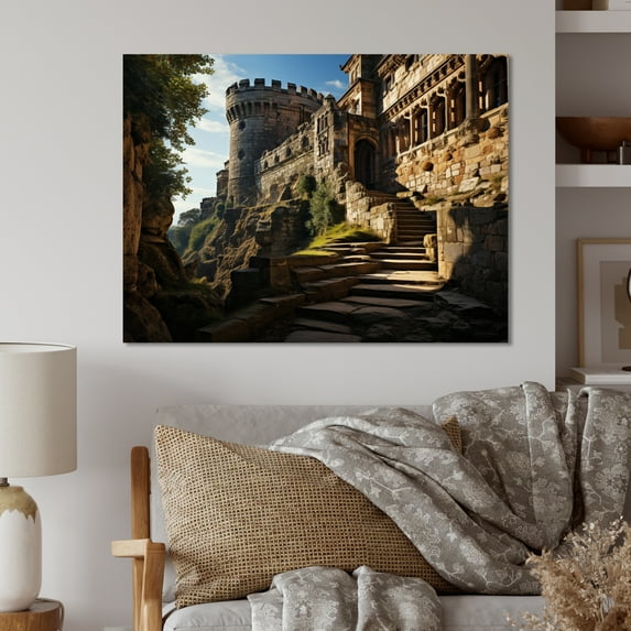 Designart "Castles Dramatic Forms High I" Architecture Metal Art Living Room