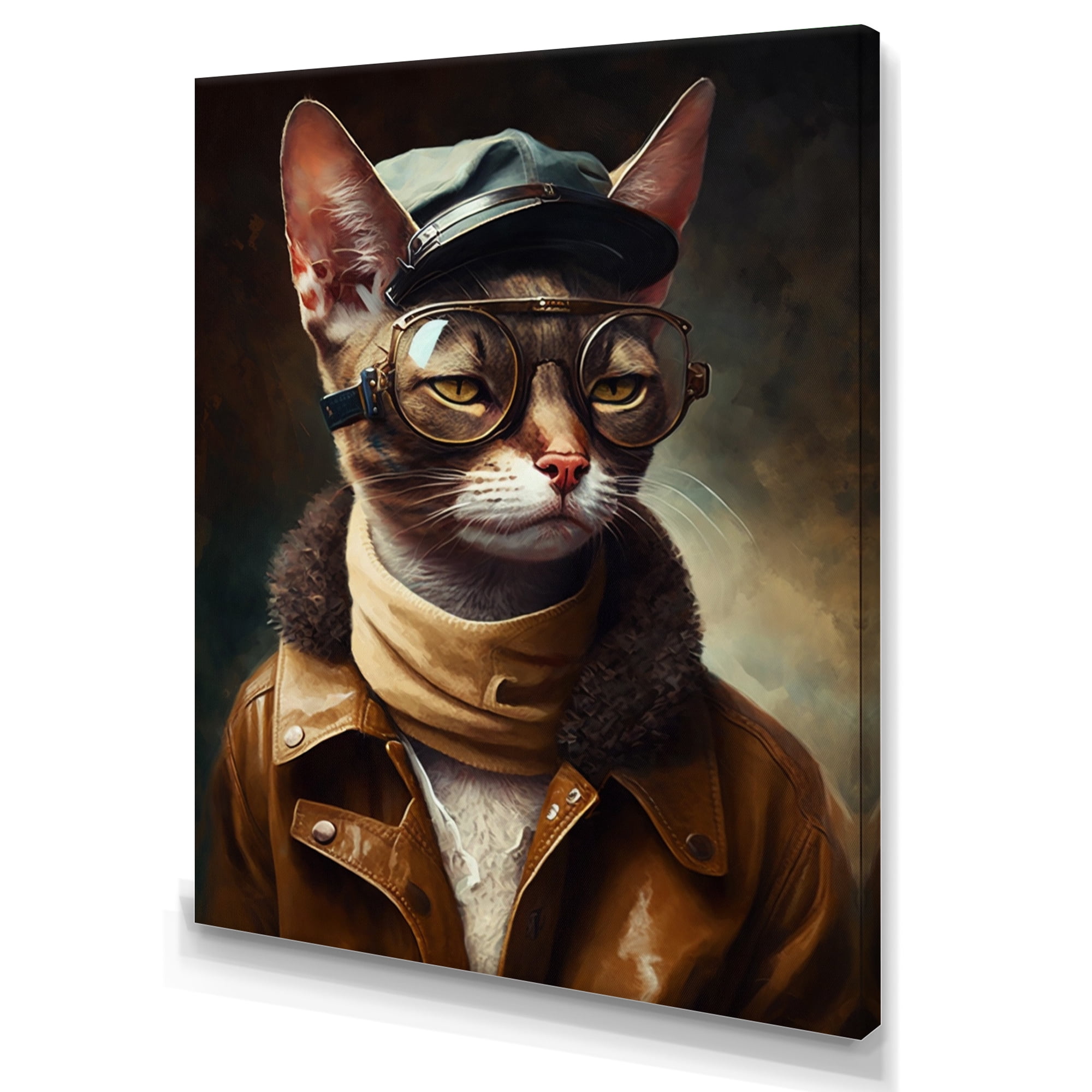 Designart Cat Wearing Clothing I Canvas Wall Art