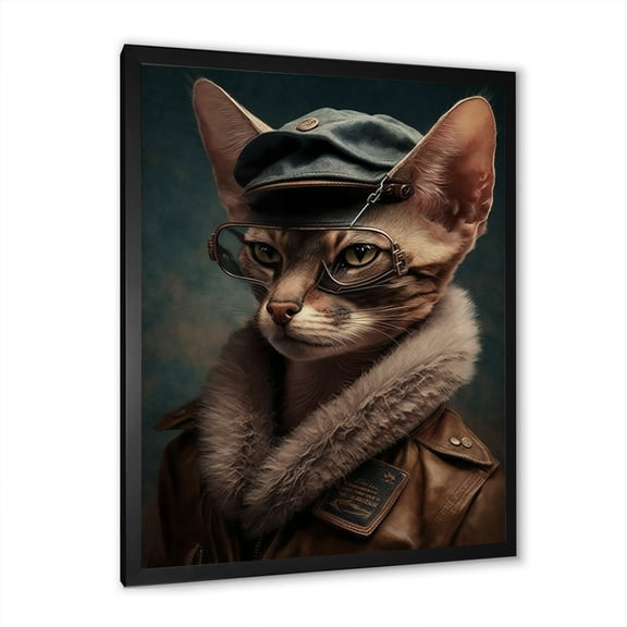 Designart 'Cat Wearing Clothing II' Canvas Wall Art