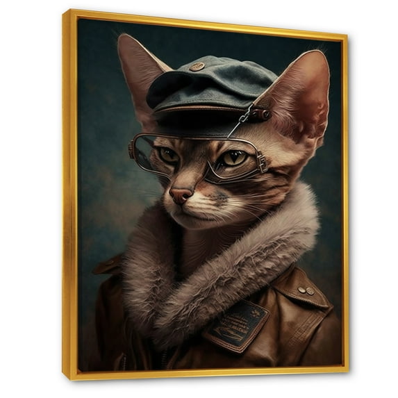 Designart 'Cat Wearing Clothing II' Canvas Wall Art