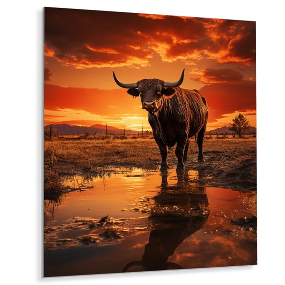 Designart "Cattle Silhouette Charm I" Animals Metal Wall Decor