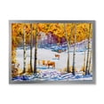 thumbnail image 1 of Designart 'Cattles In The Early Snow In The Tree Forest' Farmhouse Framed Art Print, 1 of 4