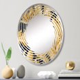 thumbnail image 1 of Designart "Celebrating Royal Gilded Ikat Reverie I" Ikat Spiral Round Wall Mirror - Oval Printed Decorative Mirror - Multiple Color Options, 1 of 5