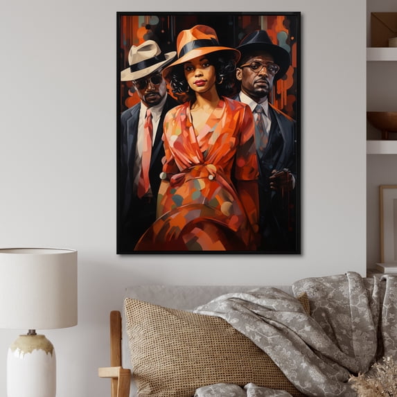 Designart "Celebrating the Harlem Renaissance I" Harlem Renaissance Floater Framed Canvas Print