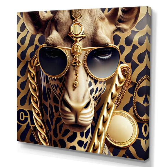 Designart Celebrity Fashion Girafe I Canvas Wall Art