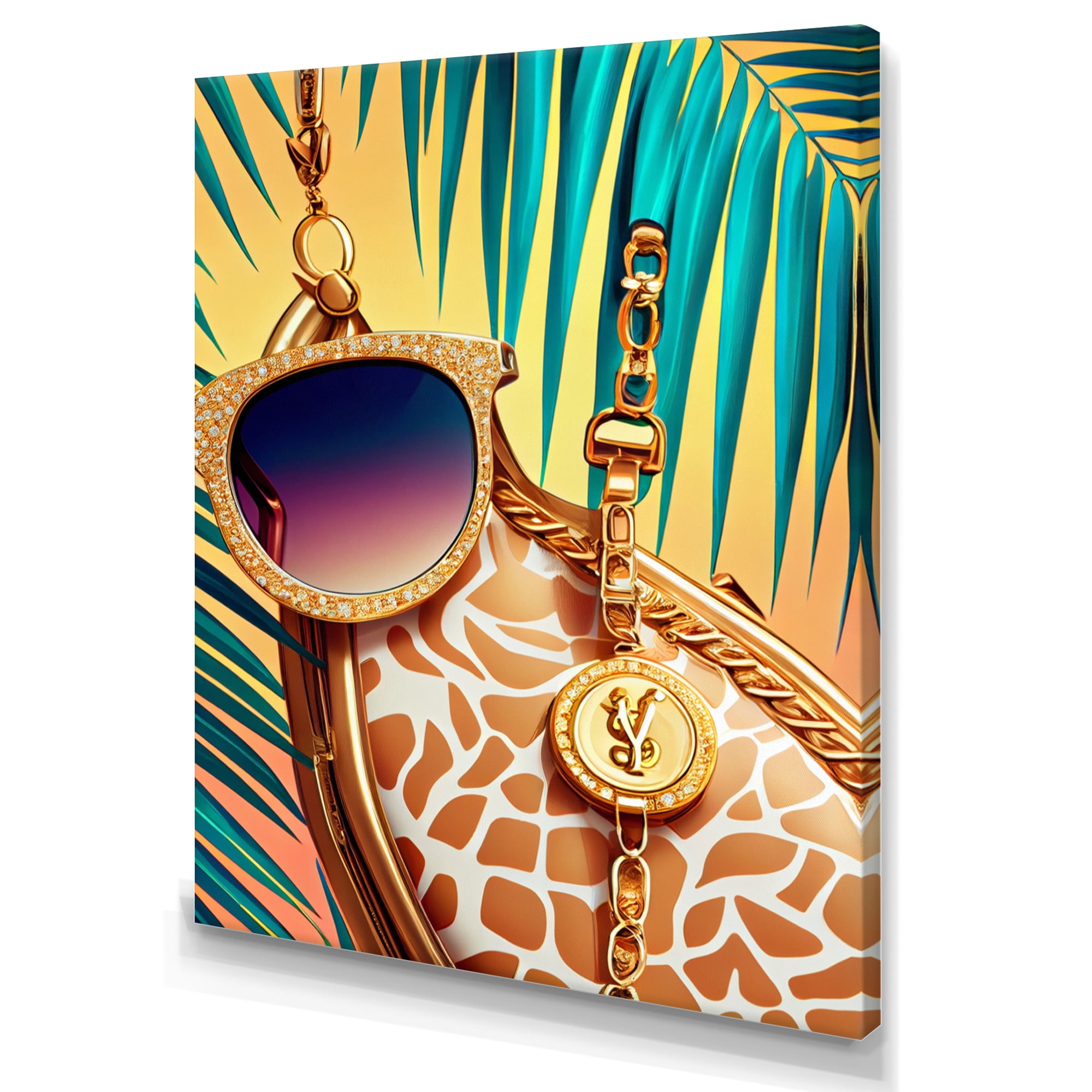 Designart Celebrity Fashion Girafe V Canvas Wall Art