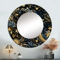 thumbnail image 1 of Designart "Celestial Azure II" Floral Round Mirror Wall Decor Bohemian - Large Blue Round Bathroom Mirror - Round Mirror - 29" x 29", 1 of 6
