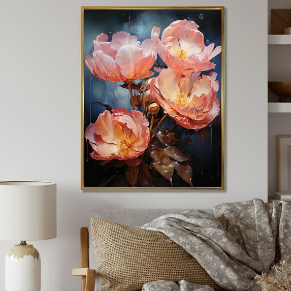Designart "Celestial Beige Tulip Bloom I" Tulips Floater Framed Canvas Prints