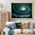 thumbnail image 1 of Designart "Celestial Black Hole Green Tones" Astronomy & Space Framed Wall Art Decor - Modern Green Planets Hallway Framed Wall Art Decor, 1 of 6
