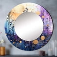 thumbnail image 1 of Designart "Celestial Charm II" Abstract Collages Rund Mirror For Wall Decor - Large Blue Round Printed Mirror - Coastal Round Mirror 29" x 29" Inch, 1 of 5