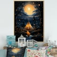 thumbnail image 1 of Designart "Celestial Connections Blue Native Tipi Retreat II" Cityscapes Floater Framed Canvas Art Print, 1 of 7
