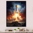 thumbnail image 1 of Designart "Celestial Dreams of a Rocketship" Rocketship Floater Framed Canvas Print, 1 of 7