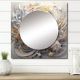 thumbnail image 1 of Designart "Celestial Fractal Blossoms In Blue Hues II" Fractals Square Mirror For Wall Decor - Large Blue Square Mirror Printed Wall Decor - Transitional Square Living Room Mirror, 1 of 5