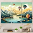 thumbnail image 1 of Designart "Celestial Journeys Balloon Beyond Clouds" Transportation Metal Wall Art Set, 1 of 5