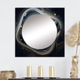 thumbnail image 1 of Designart "Celestial Luminescence Encircling A Dark Singularity" Space Square Mirror For Wall Decor - Large Blue Square Mirror Printed Wall Decor - Modern Square Living Room Mirror, 1 of 5