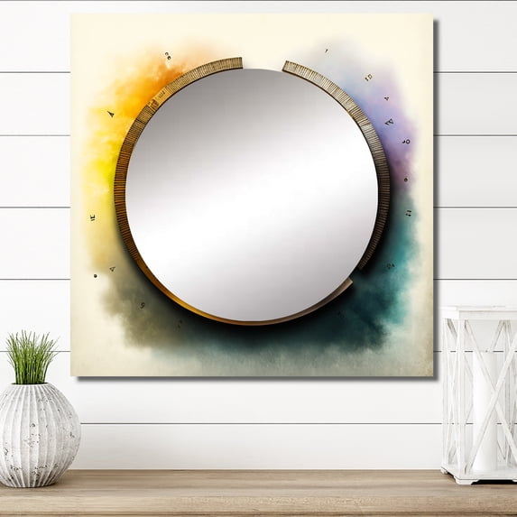 Designart "Celestial Navigation Antique Depiction I" Astrology Square Mirror For Wall Decor - Large Gold Square Printed Wall Mirror Art - Square Modern Mirror - Wall Mounted Square Large Mirror