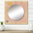 thumbnail image 1 of Designart "Celestial Plan Vintage Cosmos Artwork" Abstract Spirals Square Mirror Wall Decor Transitional - Large Gold Square Bathroom Mirror - Square Printed Wall Mirror Art, 1 of 5