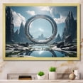 thumbnail image 1 of Designart "Celestial Portal Surreal Galaxy Landscape I" Landscapes Framed Wall Art Decor - Traditional Blue Surrealism Landscape Entryway Framed Wall Art, 1 of 6