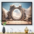 thumbnail image 1 of Designart "Celestial Portal Surreal Galaxy Landscape III" Landscapes Framed Wall Art - Traditional Brown Surrealism Landscape Hallway Framed Wall Art Decor, 1 of 6