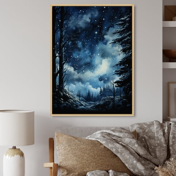 Designart "Celestial Serenity Blue Sky" Landscape & Nature Floater Framed Canvas Print