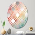 thumbnail image 1 of Designart "Celestial Spectrum Fantasy" Rainbow Plaid Round Wall Mirror - Landscapes Oval Printed Decorative Mirror - Multiple Color Options, 1 of 5
