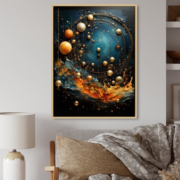 Designart "Celestial Symphony Blended Orbits" Astrology Floater Framed Wall Art Print