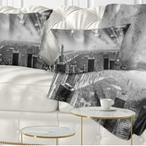 Designart Central Park and Surrounding Buildings - Cityscape Photo Throw Pillow - 12x20