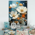 thumbnail image 1 of Designart "Cerulean And Snow Buttercups Mosaic" Buttercups Floater Framed Wall Decor, 1 of 5