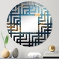 thumbnail image 1 of Designart "Cerulean Cycle Dreams: Moon in Blue and Gold" Moon Maze Round Wall Mirror - Fantasy Oval Printed Decorative Mirror - Multiple Color Options, 1 of 5