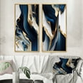thumbnail image 1 of Designart "Cerulean Waves in Geode V" Abstract Framed Wall Art Set Of 2 - Blue Abstract Framed Canvas Set For Living Room Decor, 1 of 1