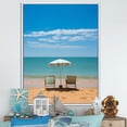 thumbnail image 1 of Designart "Chair in Beach Photography" Nautical & Beach Floater Framed Canvas Print, 1 of 7