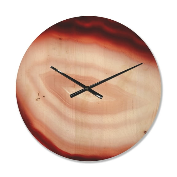Designart 'Chalcedony Geological Crystal With Agate' Modern Wood Wall Clock