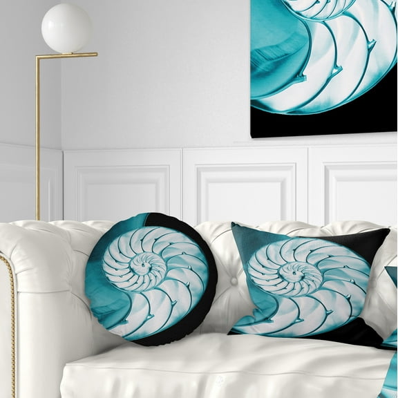 Designart Chambered Nautilus Shell - Contemporary Throw Pillow - 12x20