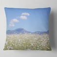 thumbnail image 1 of Designart Chamomiles with Hills on Background - Flower Throw Pillow - 18x18, 1 of 4