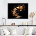 thumbnail image 1 of Designart "Champagne Bubbles with a Splash of Gold" Food & Beverage Framed Wall Art Decor - Traditional Gold Champagne Entryway Framed Wall Art Print, 1 of 6