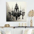 thumbnail image 1 of Designart "Chandelier Elegant Monochrome Painting I" Chandelier Metal Art Living Room, 1 of 5