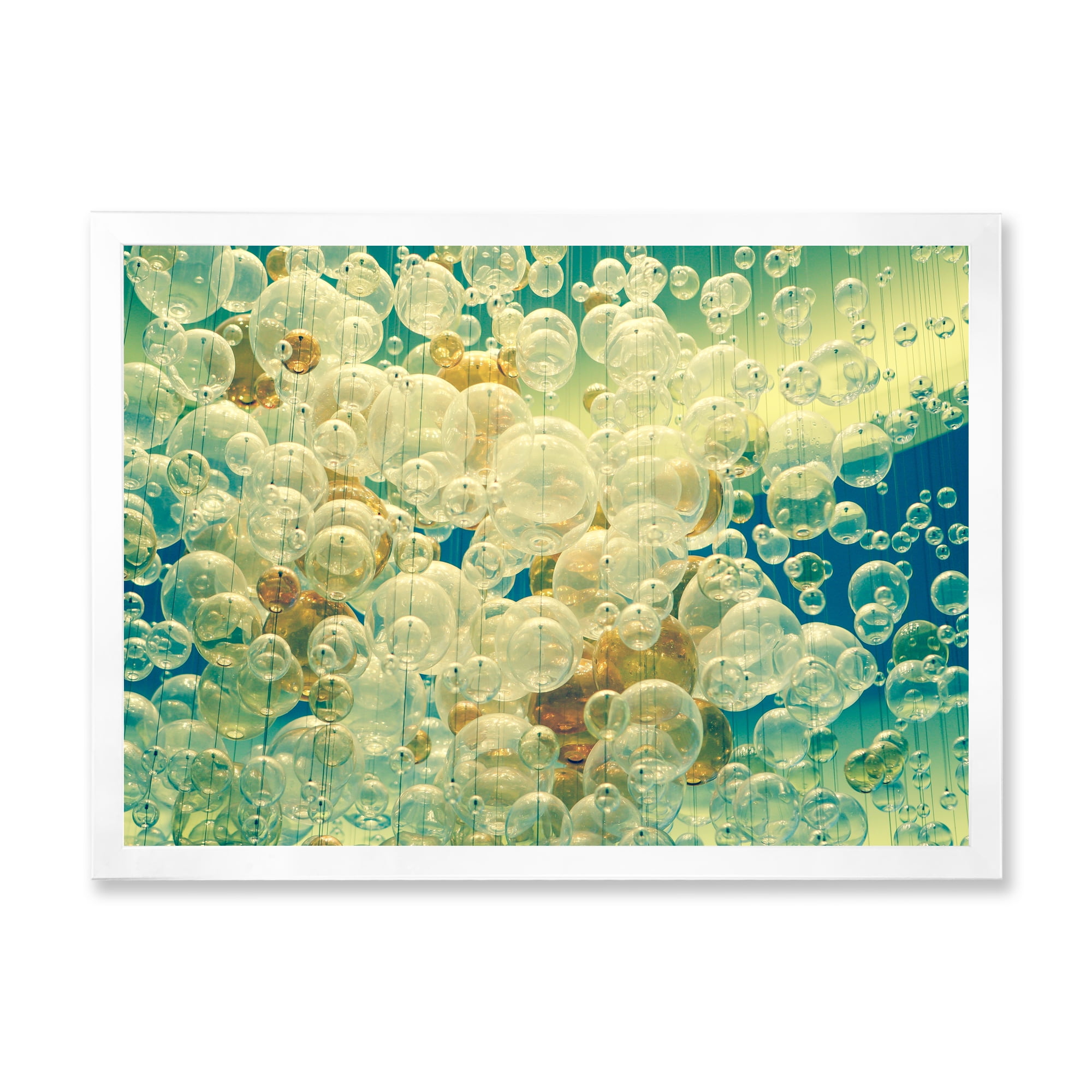 Designart 'Chandelier In The Form of Balls Abstract Art I' Modern Framed Art Print
