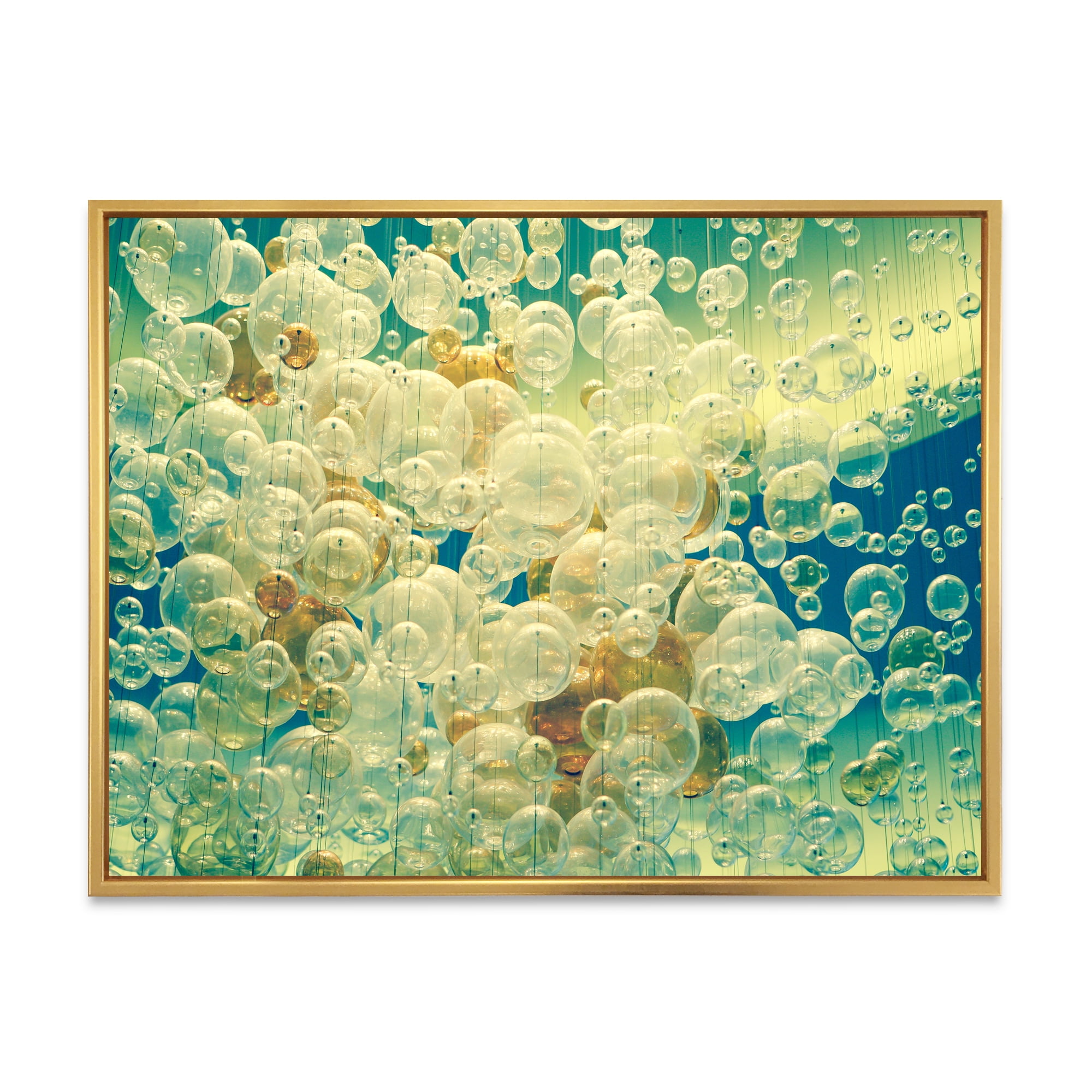 Designart 'Chandelier In The Form of Balls Abstract Art I' Modern Framed Canvas Wall Art Print