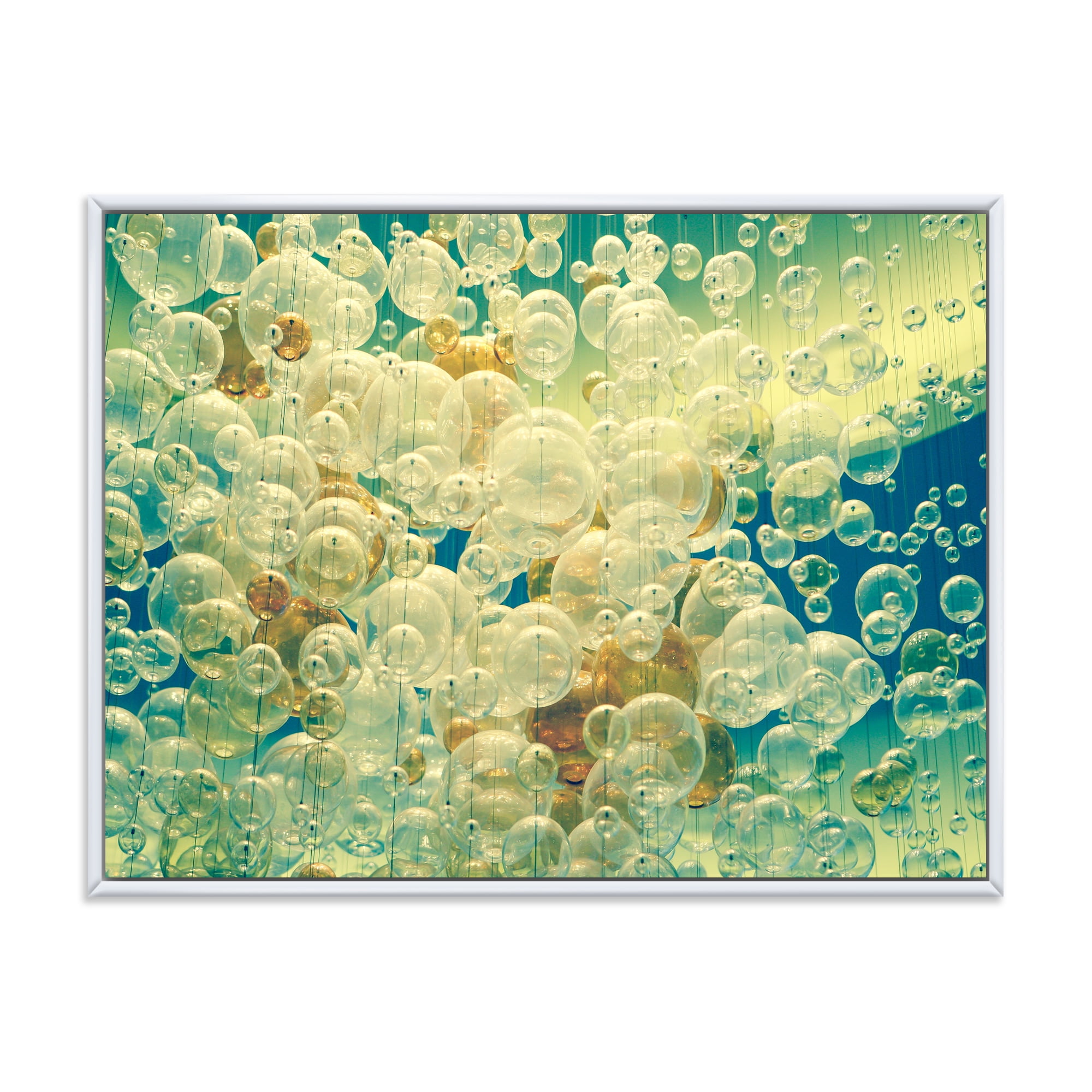 Designart 'Chandelier In The Form of Balls Abstract Art I' Modern Framed Canvas Wall Art Print