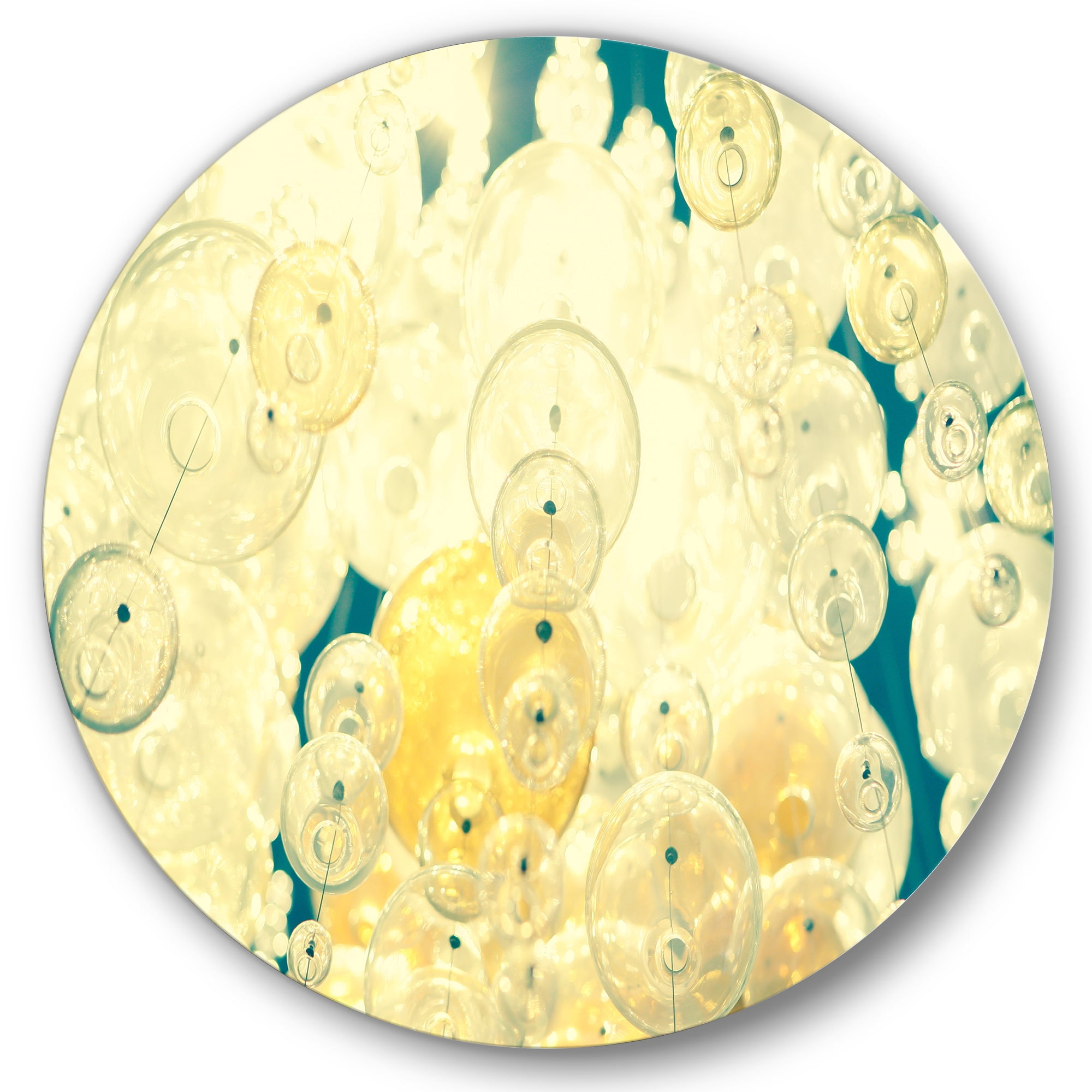 Designart 'Chandelier In The Form of Balls Abstract Art II' Modern Circle Metal Wall Art 23x23 - Disc of 23