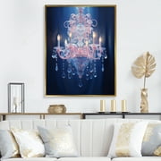 Designart "Chandelier Sublime beauty I" Glam Floater Framed Canvas Print