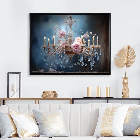 Designart "Chandelier Transcendent gracefulness" Chandelier Floater Framed Canvas Print