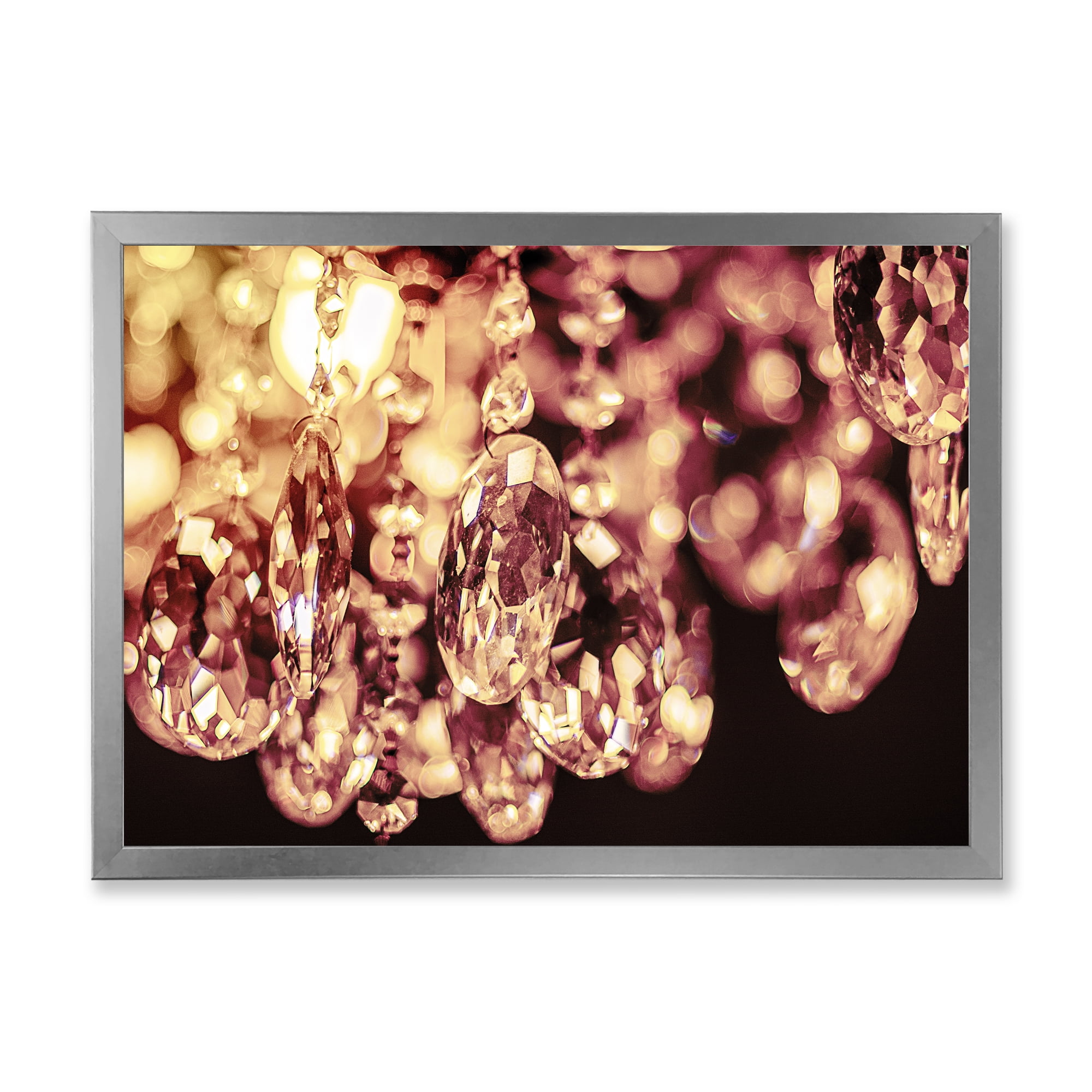 Designart 'Chandelier With Chrystak Hanging' Modern Framed Art Print