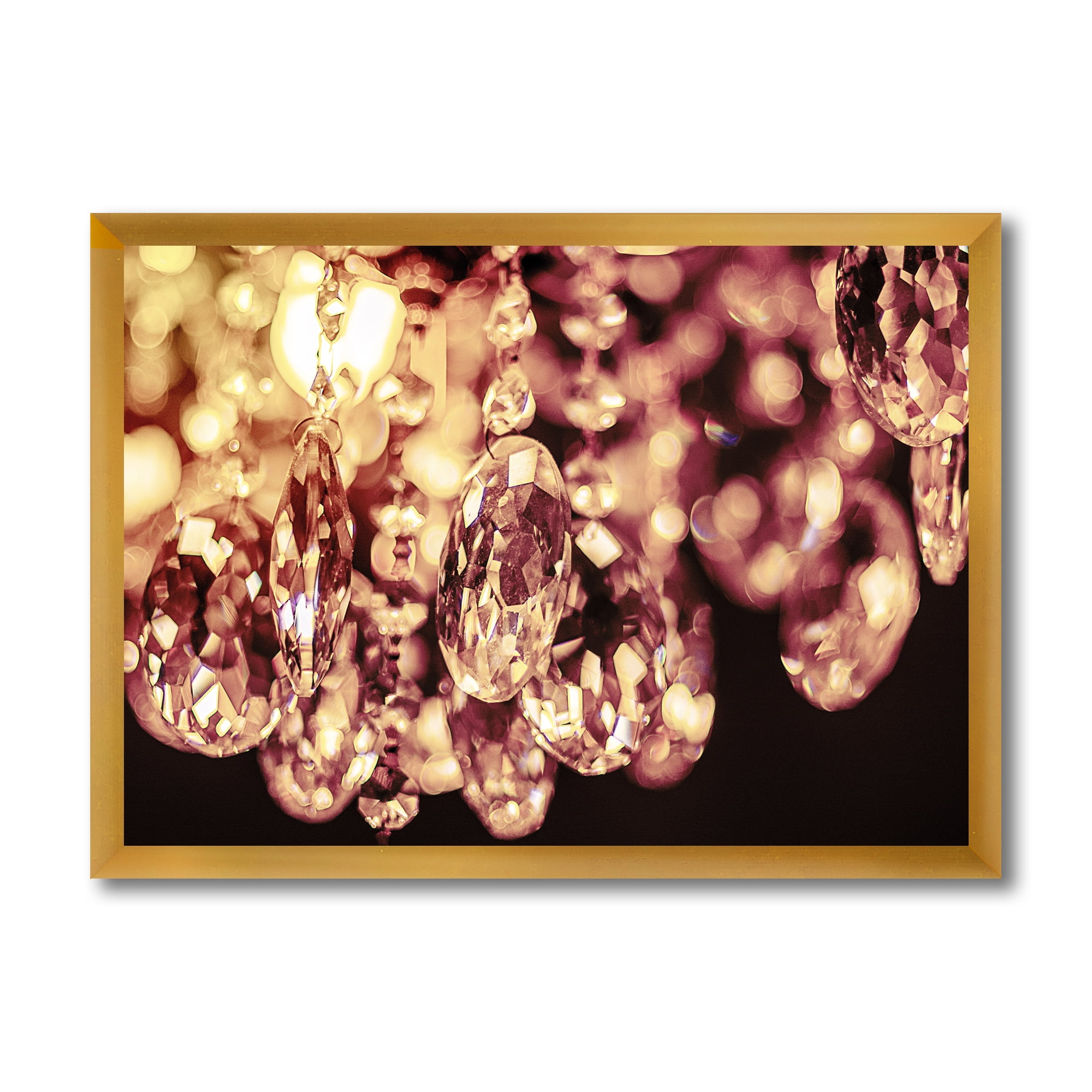 Designart 'Chandelier With Chrystak Hanging' Modern Framed Art Print